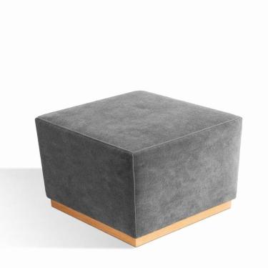 Imagem de Puff para Sala de Estar Veludo Leti Cinza