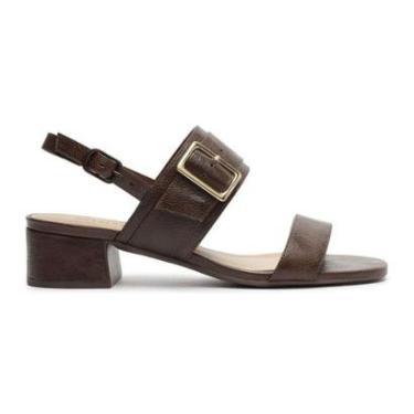 Imagem de Sandália Salto Médio Bloco Fivela Lançamento AnaCapri Tamanho:37;Cor:-Feminino