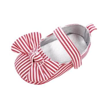 Imagem de Sapatos De Princesa Para Bebê Menina Em PU Macio Com Laço Fofo Para Pr