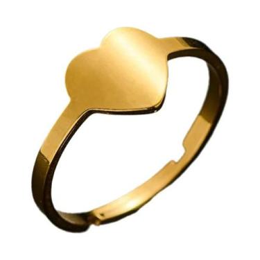 Imagem de Anel De Dedo Minimalista Geométrico Em Aço Inoxidável Para Mulheres, A