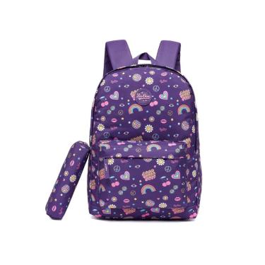 Imagem de Mochila Estojo Feminino Escolar Trabalho Faculdade Resistente 14 Litros-Feminino
