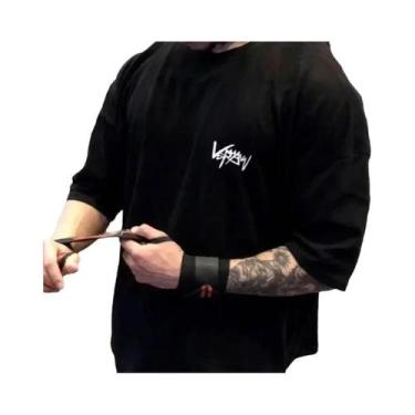 Imagem de Camiseta Esportiva Masculina Oversized De Algodão Com Gola Redonda Par