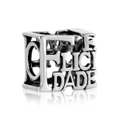 Imagem de Berloque  Charms Separador Felicidade Prata Para Pulseira - Lojas La&N