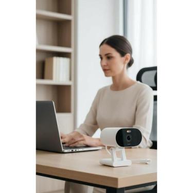 Imagem de 2x Câmera Segurança Inteligente Full HD Colorida Branca - Congratulati