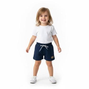 Imagem de Shorts Bebê menina com Aplique Arrumadinhos, Azul escuro, 03