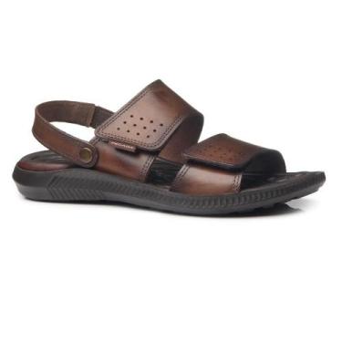 Imagem de Sandalia pegada em couro ref 133154 masculino, Marrom, 40