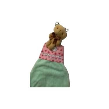 Imagem de Toalha De Mão Verde 30CM X 30CM Com Bichinho De Pelúcia - Interponte 