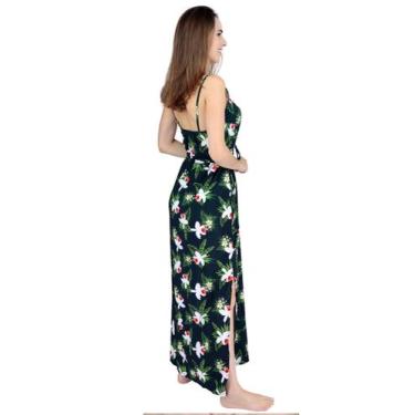 Imagem de Saida de praia/vestido de seda floral com preto tam p  - ART STILO