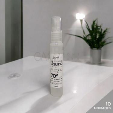 Imagem de Álcool Líquido Antisséptico para Mãos Spray 50ml 10unds Realgems