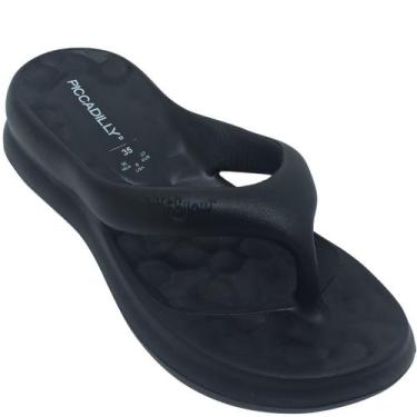 Imagem de Chinelo Piccadilly Feminino Confortável com Plataforma 4,5cm, Preto, 3