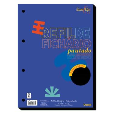 Imagem de Refil de Fichário Sum Up Colorido 40 folhas Credeal, Preto