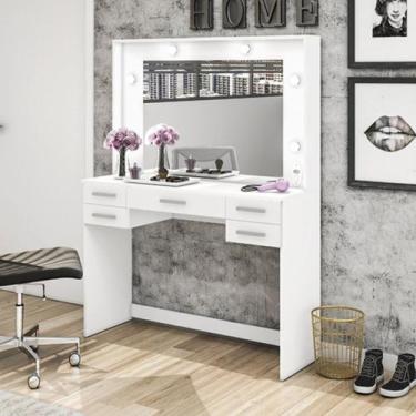 Imagem de Penteadeira 5 Gavetas 117cm Branco - Movelbento