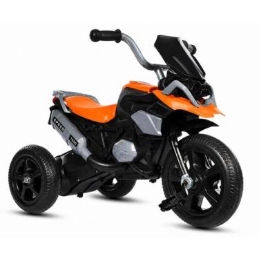 Imagem de Triciclo Infantil Estilo Moto com Pedal Luz e Som Multmaxx, Laranja