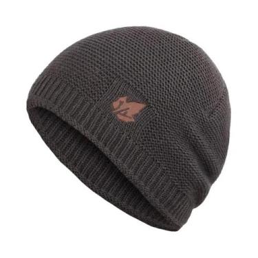 Imagem de Gorros De Inverno Unissex De Tricô Quentes E Grossos De Veludo Para Es
