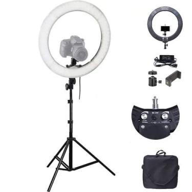 Imagem de KIT ILUMINADOR LED RING LIGHT 60W BICOLOR COM TRIPÉ