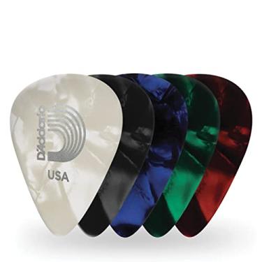 Imagem de D'Addario, Palhetas de guitarra, Pearl Celluloid - Palhetas de guitarra acústica, guitarra elétrica, baixo - sensação natural, tom quente, Cores sortidasm pacote com 100, médio
