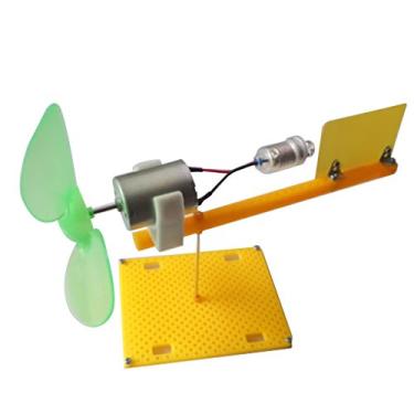 Imagem de B Blesiya Ferramentas de ensino de turbina de gerador eólico de 360° modelo de amostra DIY LED Motor de luz