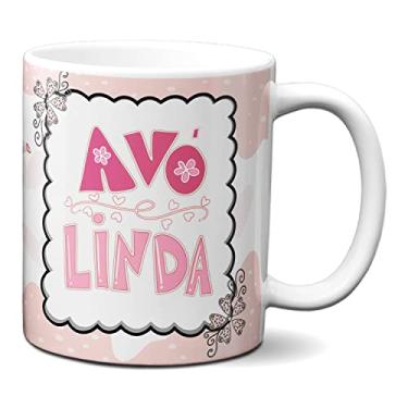 Imagem de Caneca Dia Dos Avós Chaleira e Xícara Fofo Avó Linda (Branca)