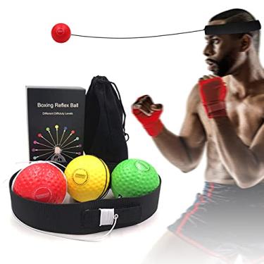Imagem de Kiboule Conjunto de bolas reflexivas de boxe com faixa de fitness para treino de perfuração