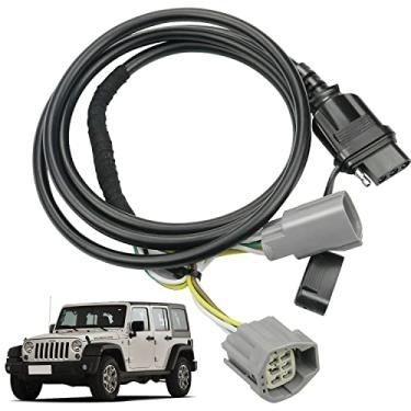 Imagem de Bentolin 17275.01, 4 vias de reboque plano reboque reboque de 4 direções para Jeep Wrangler JK modelos 2007-2018 17275.01 (tampa contra poeira de conector liso)