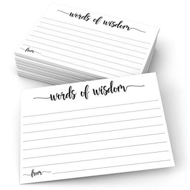 Imagem de Cartão de palavras de sabedoria 321Done (50 cartões) 10 x 15 cm – Cartões de recomendação em branco para chá de bebê de chá de panela de casamento para formatura Mr and Mrs Bride and Groom – Feito nos EUA – Branco