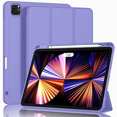 Imagem de ZryXal Nova capa para iPad Pro de 11 polegadas 2021 (3ª geração)/2020 (2ª geração) com suporte de lápis, capa inteligente para iPad [suporta Touch ID e despertar/hibernar automático]