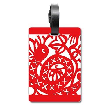 Imagem de Cortado em papel cobra animal zodíaco China mala etiqueta etiqueta cartão de bagagem etiqueta, Multicolorido.
