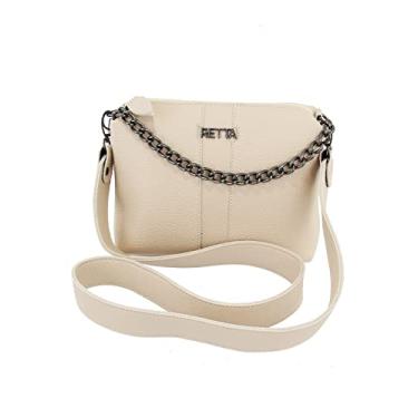 Imagem de Bolsa Retta Kiara Transversal Pequena Preta (Marfim)