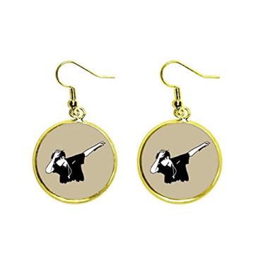 Imagem de Fone de ouvido para postura corporal dança orelha pendurado dourado brinco joia feminina