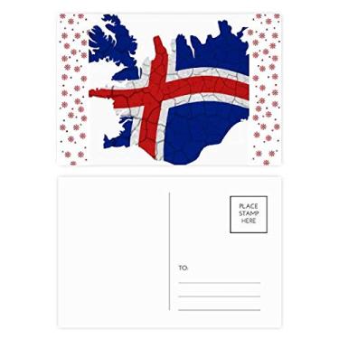 Imagem de Mapa de bandeira abstrata da Islândia com estampa de flores de Natal, celebração, cartão postal de bênção