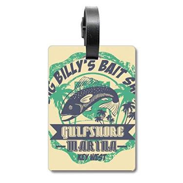 Imagem de Bolsa de viagem tropical Fish Coconut com etiqueta para cartão de bagagem