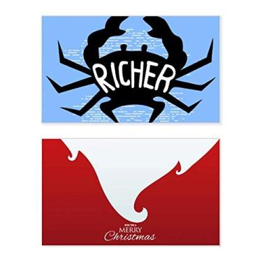 Imagem de Caranguejo Negro Contorno Natural Holiday Merry Christmas Cartões de Feliz Natal Mensagem com Letras de Natal