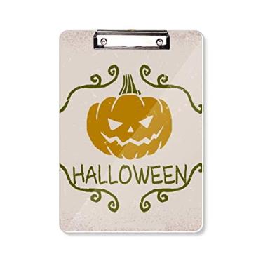 Imagem de Prancheta de Halloween com estampa de desenho de abóbora para escrever A4