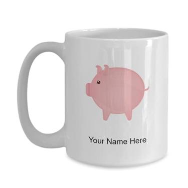 Imagem de Caneca Porquinho Personalizada - Caneca de Café para Porquinho Ideia Crianças Meninos Meninas Amor - Caneca de Café 425 g