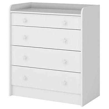 Imagem de Cômoda Infantil Trocador Doce Sonho 4 Gavetas Branco 2523 Qmovi