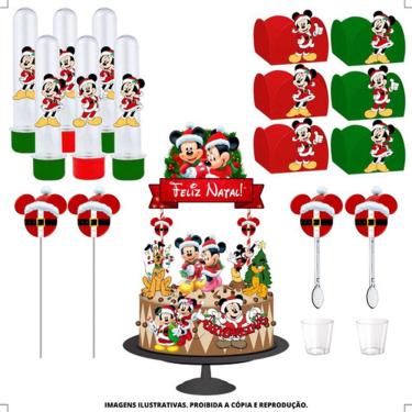 Imagem de Kit Festa #kf Mickey Natal Forminha Tubete Topper