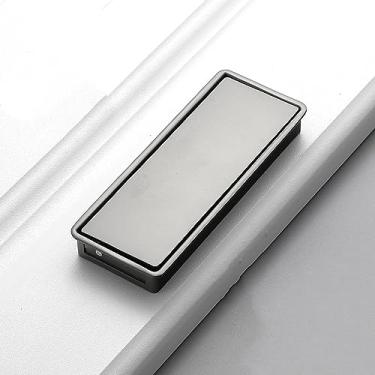 Imagem de Maçaneta de porta oculta, maçaneta embutida em ouro preto, porta de liga de zinco, maçaneta de armário invisível, maçaneta embutida, ferragens para móveis, 6020,96 mm cinza