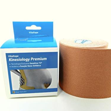 Imagem de Kinesiotape Original Trata Hematomas Cicatrizes Pós Operatório Fita Lombar Coluna Coxa Lombar Braço Anti Lesões Rolo 5 metros