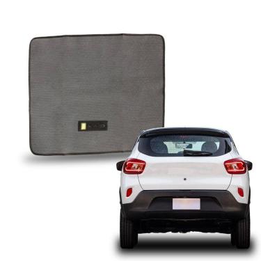 Imagem de Tapete Porta Malas Kwid 2017 2018 2019 2020 2021 2022 2023 2024 Borracha Bordado Automotivo