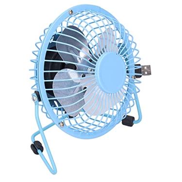 Imagem de Mini ventilador silencioso portátil silencioso, rotação de 360°, materiais selecionados, longa vida útil, fácil operação para casa, escritório e descanso (azul)
