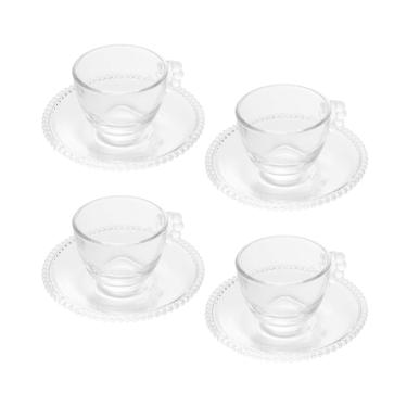 Imagem de Conjunto Wolff Linha Pearl 4 Xícaras com Pires de Cristal