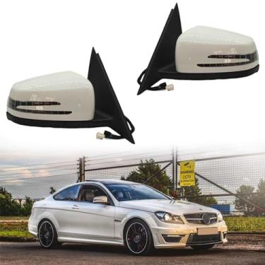 Imagem de Substituição do espelho lateral do carro adequado para Mercedes Benz 2006-2013 W204 C63 C200 C180 Conjunto de espelho retrovisor para acessórios Mercedes Benz dobrável elétrico, aquecimento