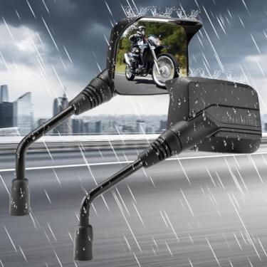 Imagem de SHEJISI Espelho retrovisor de motocicleta, espelhos ATV de proteção contra chuva, serve para scooter de guidão de 7/8", ciclomotor, Dirt Bike、 Cruiser, compatível com Polaris Sportsman, Can Am