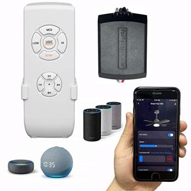 Imagem de Kit de controle remoto universal para ventilador de teto Smart WiFi, compatível com Alexa, Google Assistant e aplicativo Smart Life, sem necessidade de hub, kit WiFi de tamanho pequeno