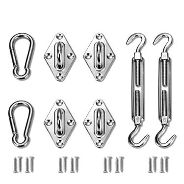 Imagem de Conjunto de kits de vela SSD quadrilateral TANG Sunshades Depot da TANG retangular super resistente, 6 inches For Rectangle Shade, Silver