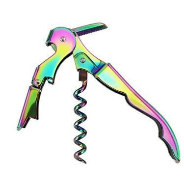 Imagem de Oeno philia Duo-Lever saca-rolhas profissional para garçons, abridor de vinho e cortador de alumínio, abridor de garrafas - banhado, arco-íris iridescente
