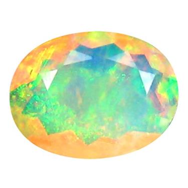 Imagem de 1,35 ct AAA+ Corte oval de qualidade premium de pedra preciosa (10 x 8 mm) opala arco-íris não aquecida opala genuína solta
