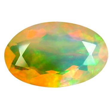 Imagem de 2,50 ct AAA+ Qualidade da pedra preciosa corte oval (13 x 8 mm) opala arco-íris não aquecida genuína e extraída da pedra preciosa solta da Terra