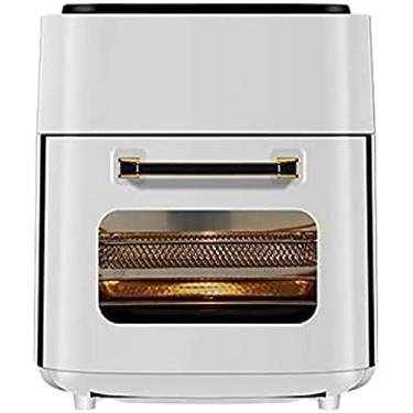 Imagem de Fritadeira elétrica de ar 1500W Mini torradeira 15L desidratador doméstico com função de espeto rotativo e controle de temperatura ajustável, branco