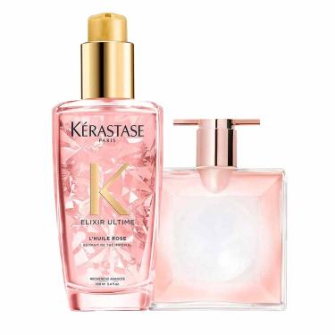 Imagem de Kit Perfume Idôle Aura Lancôme Edp + Óleo Finalizador Elixir Ultime L'huile Rose Kit